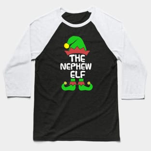 Nephew Elf Matching Family Group Christmas Party Pajama Baseball T-Shirt